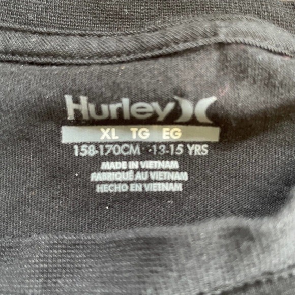 Hurley Big Boys XL T Shirt Black Yellow Green Slime Logo Short Sleeve Dripping - Picture 2 of 7